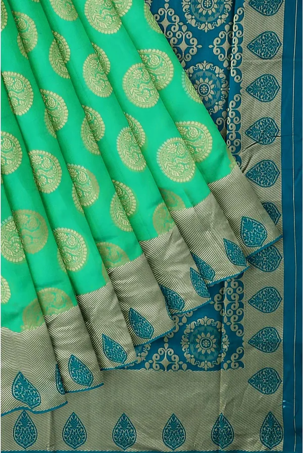 Light_Green_Woven_Kanjivaram_Silk_Saree_with_Saree_Cover